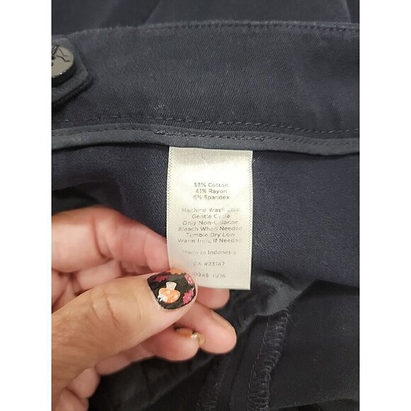 Talbots Pants Chatham Navy Blue Stretch High Rise Cropped Women's  14P - Picture 5 of 5